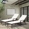 Costway 2PCS Patio Rattan Lounge Chair Chaise Recliner Back Adjustable Cushioned Garden Brown